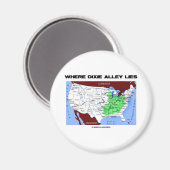 Wohin Dixie Alley Lies (United Staaten Map) Magnet (Vorderseite/Rückseite)