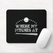 Wohin meine Pitches bei Softball Pitcher Geschenk? Mousepad (Mit Mouse)