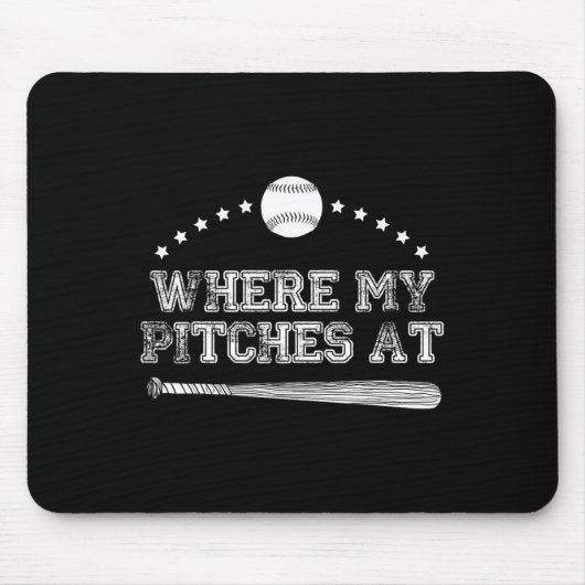 Wohin meine Pitches bei Softball Pitcher Geschenk? Mousepad (Vorne)