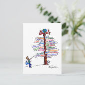 Wohin soll man gehen? Straßenschilder Postkarte in (Stehend Vorderseite)