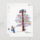 Wohin soll man gehen? Straßenschilder Postkarte in (Vorne/Hinten)