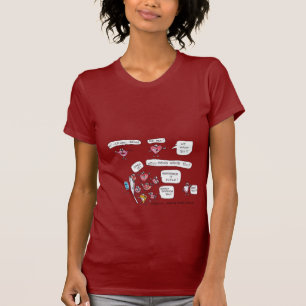 Wohl will Sie Cartoon-Herz-Lippent-shirt T-Shirt