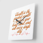 Wohlbefinden Quadratische Wanduhr (Winkel)