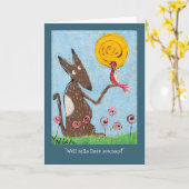 "Wohles hallo dort wertvoll." Karte (Gelbe Blume)