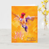 "Wohles hallo!" Kolibri-Druck Karte (Gelbe Blume)