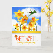 Wohlfühl-Garten mit Hummingbird Karte (Gelbe Blume)