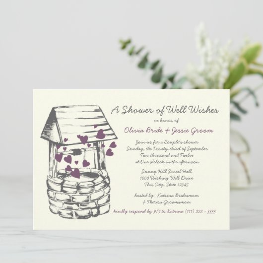 Wohlfühl-Paare Duschhaut Herz Einladung (Stehend Vorderseite)