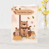 Wohlfühlen Bald gemütliche Herbstwaldlandschaft Karte (Gelbe Blume)