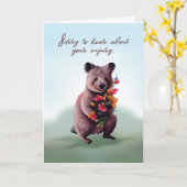 Wohlfühlen nach dem Bärenumarmen mit Blume Karte (Gelbe Blume)