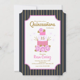 Wohlschmeckender Kuchen Quinceañera Einladung