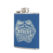 Wohlschmeckender Student zerreißt Hand gezeichnete Flachmann (Links)