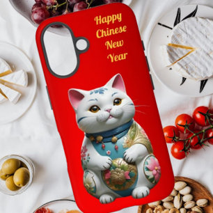 Wohlstand Glück Katze chinesisches Neujahr iPhone 16 Hülle
