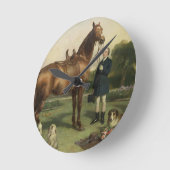 Wohlstand (Öl auf Leinwand) Runde Wanduhr (Winkel)