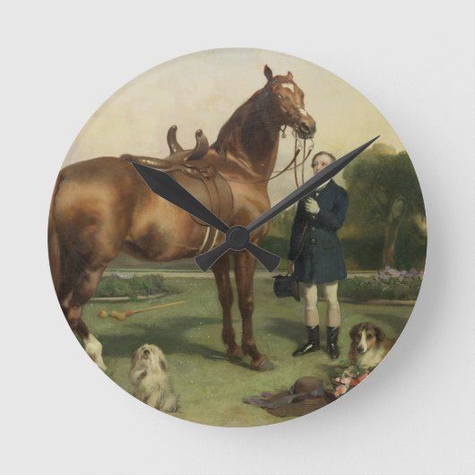 Wohlstand (Öl auf Leinwand) Runde Wanduhr (Vorderseite)