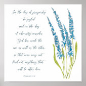Wohlstand und Widrigkeit blau floral Poster (Vorne)