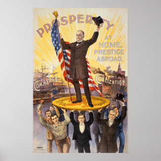 WOHLSTAND VON WILLIAM MCKINLEY Vintager Kapitalism Poster