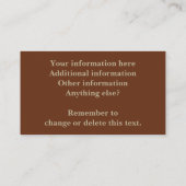 Wohlstands-Visitenkarten Visitenkarte (Rückseite)