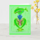 Wohlstandsdelphine Karte (Gelbe Blume)