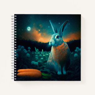 Wohlstandskrabbit im Mondlicht Notizblock