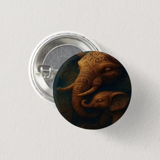 Wohltätiger Elefantenknopf Button (Vorne & Hinten)