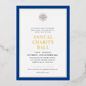 WOHLTÄTIGKEIT BALL Modernes, elegantes Logo königs Folieneinladung (Vorderseite)