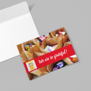 Wohltätigkeit der Lebensmittelbank Blank Dankeschö Dankeskarte