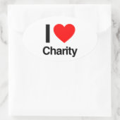 Wohltätigkeit der Liebe Ovaler Aufkleber (Tasche)