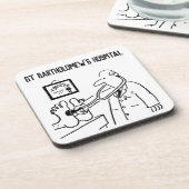 Wohltätigkeit Fund Raiser Medical Cartoon auf Getränkeuntersetzer (Linke Seite)