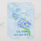 Wohltätigkeit Fundraiser Event Vergessen-nicht-Blu Einladung (Vorne/Hinten)