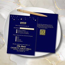 Wohltätigkeit Fundraiser Gala Event Navy Blue Gold