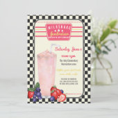 Wohltätigkeit Fundraiser PTA PTO Milkshake Diner e Einladung (Stehend Vorderseite)