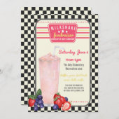 Wohltätigkeit Fundraiser PTA PTO Milkshake Diner e Einladung (Vorne/Hinten)