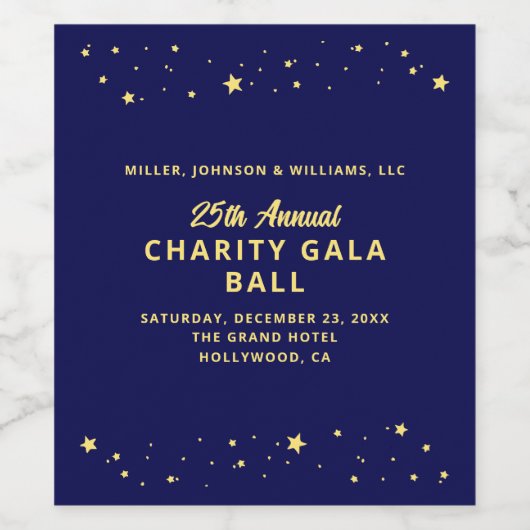 Wohltätigkeit Gala Ball Stille Auktion Elegantes b Weinetikett (Einzelnes Label)