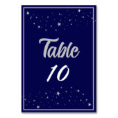 Wohltätigkeit Gala Event Elegante Silver Blue Tischnummer (Vorderseite)