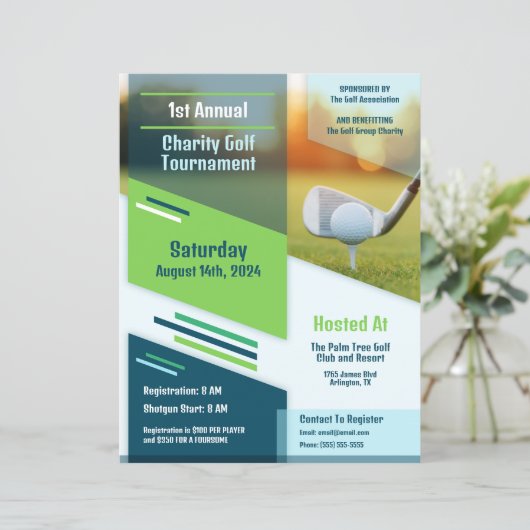 Wohltätigkeit Golf Turnier Flyer (Stehend Vorderseite)