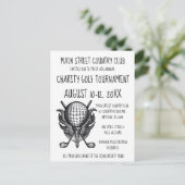 Wohltätigkeit Golf Turnier Sporting Event Ball Clu Einladungspostkarte (Stehend Vorderseite)