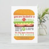 Wohltätigkeit GRILLEN-Schauer und Einladung (Stehend Vorderseite)