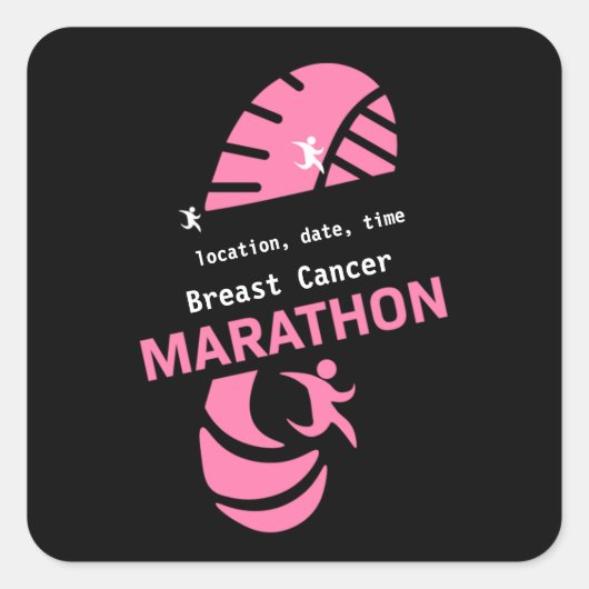 Wohltätigkeit Marathon Werbeartikel T Quadratischer Aufkleber (Vorderseite)