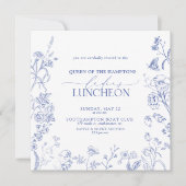 Wohltätigkeit Mittagessen Französisch Blue & White Einladung (Vorderseite)