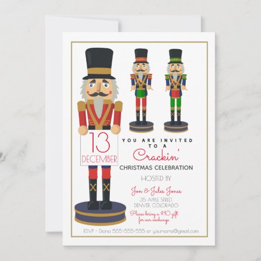 Wohltätigkeit nutcracker Weihnachtsspendenaktion P Einladung (Vorderseite)