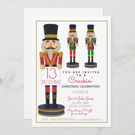 Wohltätigkeit nutcracker Weihnachtsspendenaktion P Einladung (Vorne/Hinten)