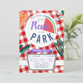 Wohltätigkeit Picknick Fundraiser PTA PTO Geburtst Einladung (Stehend Vorderseite)