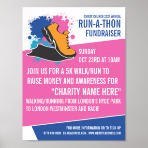 Wohltätigkeit-Run-a-Thon-Event Poster