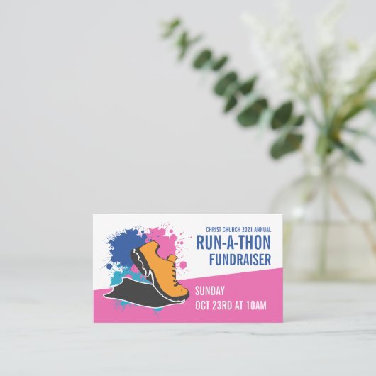 Wohltätigkeit-Run-a-Thon-Event Visitenkarte (Stehend Vorderseite)