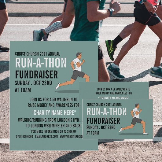 Wohltätigkeit-Run-Walk-a-Thon-Eventwerbung Flyer
