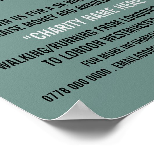 Wohltätigkeit-Run-Walk-a-Thon-Eventwerbung Poster (Ecke)