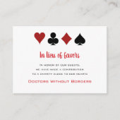 Wohltätigkeit Spende favors Las Vegas Casino Hochz Begleitkarte (Vorderseite)