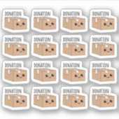 Wohltätigkeit Spende Niedlich Kawaii Pappkarton Sp Aufkleber (Vorderseite)