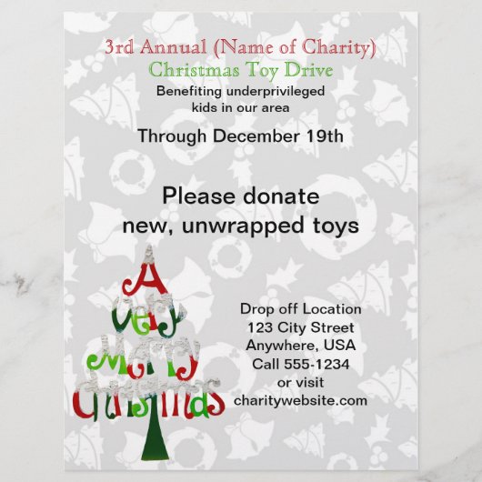 Wohltätigkeit Weihnachtsspielzeugantrieb Flyer (Vorne)