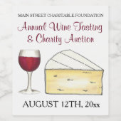 Wohltätigkeit Wein Degustation Merlot Glass Brie K Weinetikett (Einzelnes Label)